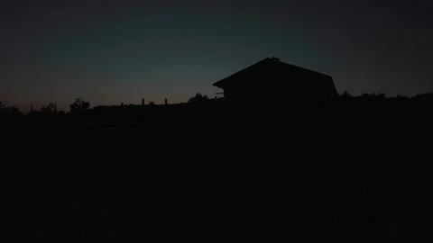 Twilight landscape in Mexico with cabin in shadow dolly camera movement Stock Footage 322129062