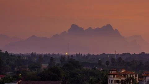 Twilight landscape of mountain Stock Photos
