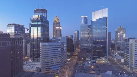 Twilight Minneapolis Cityscape Timelapse Stock Footage 87914361