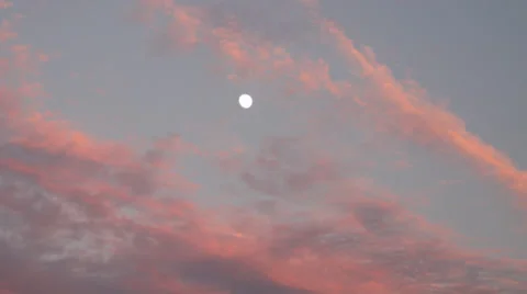 Twilight Moon Sky (time lapse) Video stock 38017630
