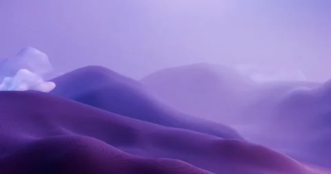 Twilight mountain landscape with clouds in cartoon style. Stock Footage 277081036