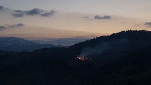 Twilight in the mountains after sunset. Stock Footage 75749986