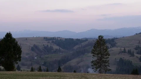 Twilight in the mountains after sunset. Stock Footage 75750106