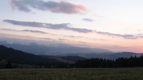 Twilight in the mountains after sunset. Stock Footage 75750165
