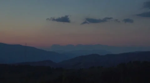 Twilight in the mountains Stockbeeldmateriaal 64906221