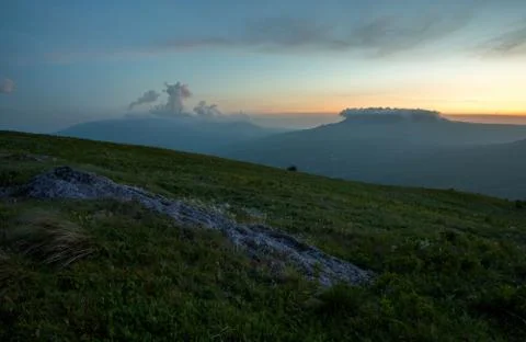 Twilight in the mountains Stock Photos