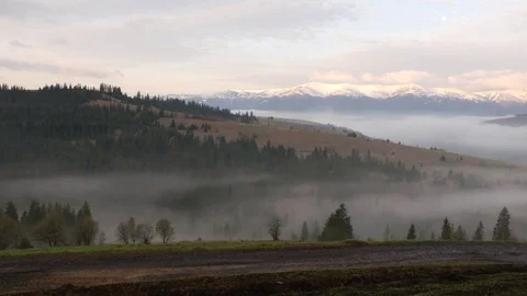 Twilight in the mountains. Time lapse. Stock Footage 76769289