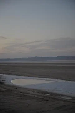 Twilight Over Chott El Jerid Salt Lake Fotos Stock