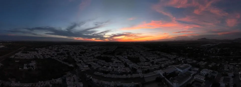Twilight Over the Cityscape Stock Photos
