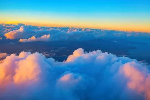 Twilight over the clouds Stock Photos