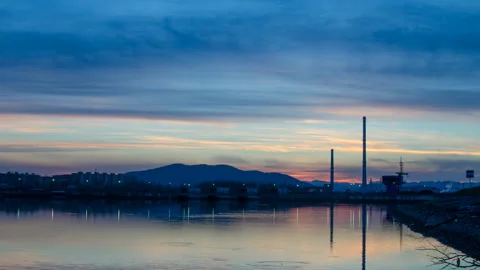 TWILIGHT OVER A RIVER ProRes-422 1080p VHQ Stock Footage 157235313