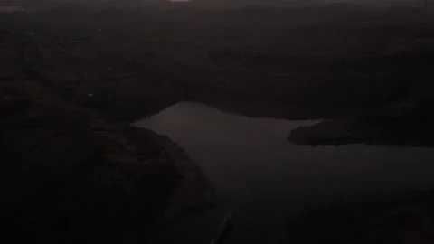 Twilight Over the Wind Powered Hills Stock Footage 302807245