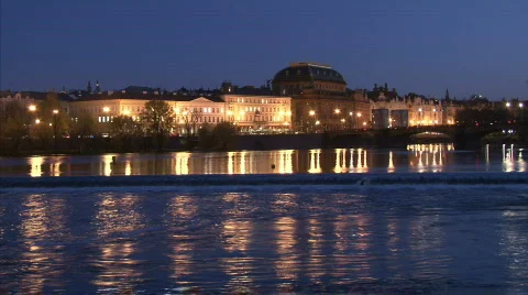 Twilight in Prague Stock Footage 566542