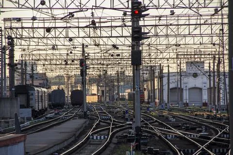 Twilight Railway Complexity Stock Photos