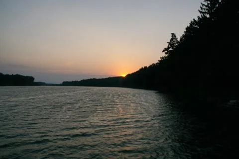Twilight on the river Stock Photos