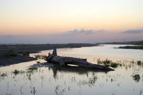 Twilight on a river by the sea (2) Stock Photos