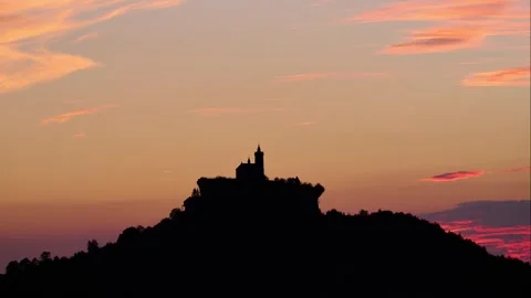 Twilight, Rocher de Dabo, Vosges Mountains, France. Stock Footage 300659032