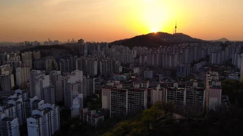 Twilight at Seoul city. Stock Footage 89221199