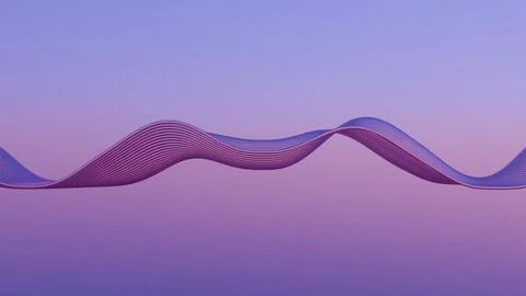 Twilight Serenity: Sinuous Waves in a Pastel Dreamscape Stock Illustration