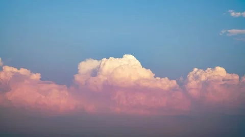 Twilight sky and white cloud motion background, cloudscape time-lapse Stock Footage 241209534