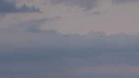 Twilight sky with planes Stock Footage 270148906