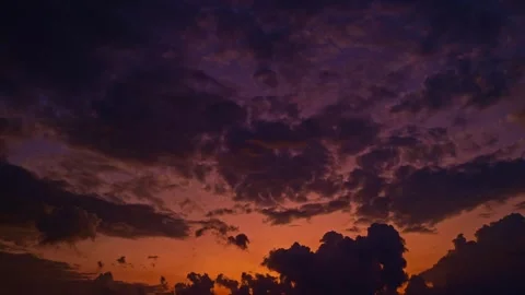 Twilight Sky timelapse. Moving clouds and sunset. Clouds float through the Stock Footage 287539530