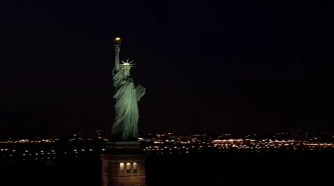 Twilight Statue of Liberty1 HD Video stock 40521760