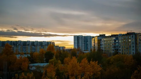 Twilight on the suburb Video stock 49073560