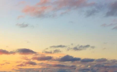 Twilight Sunset Sky Replacement Image with Orange Yellow Purple Pink and Blue Stock Photos