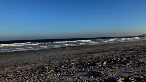 Twilight surf and beach 2 Myrtle Beach South Carolina Stock Footage 89735313