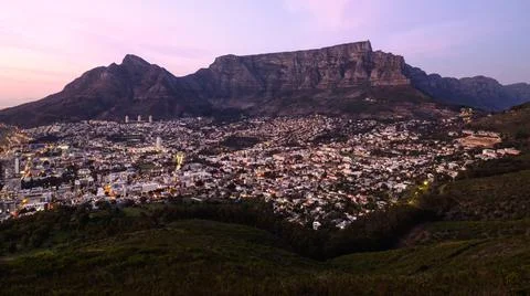 Twilight Table Mountain Stock Photos