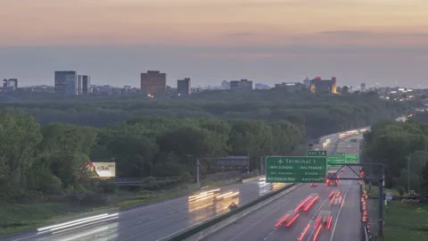 A Twilight Timelapse of the Bloomington Cityscape Stock Footage 144395465