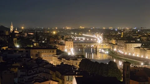 Twilight timelapse of Florence old town Video stock 124256507