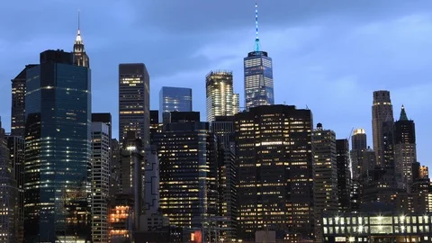 Twilight timelapse of Lower Manhattan 4K Stock Footage 116050552