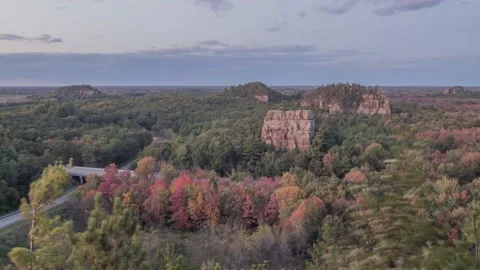 A Twilight Timelapse over Wisconsin's Mill Bluffs Stock Footage 144397755