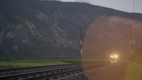 The twilight train is approaching Stock Footage 270143855