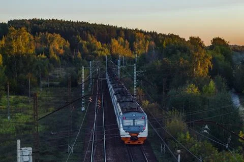 Twilight Train Journey Stock Photos