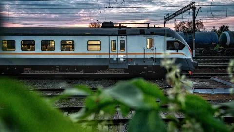 Twilight Train Journey Stock Photos
