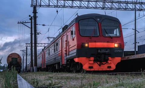 Twilight Train Journey Stock Photos