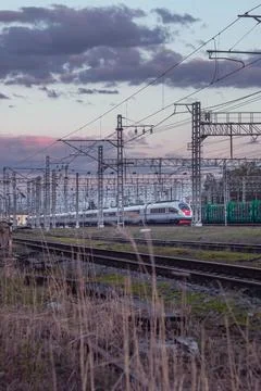 Twilight Train Journey Stock Photos