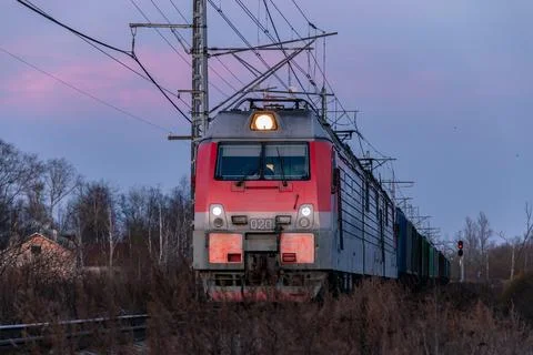 Twilight Train Journey Stock Photos