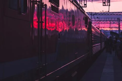 Twilight Train Station Stock Photos