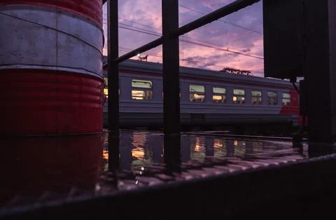 Twilight Train Station Stock Photos