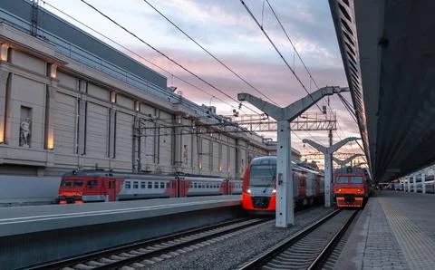 Twilight at the Train Station Stock Photos