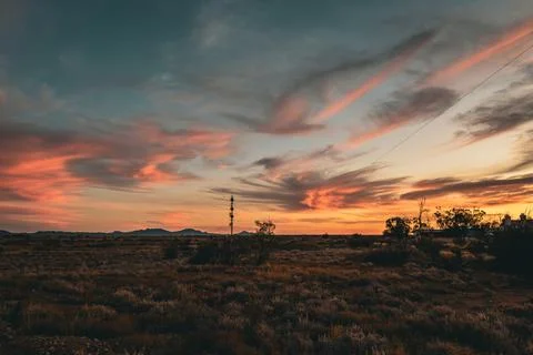 Twilight Tranquility with Communication Tower Stock Photos