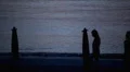 Twilight, Tropical Paradise, People walking on Kata Beach in Phuket Island HD Footage