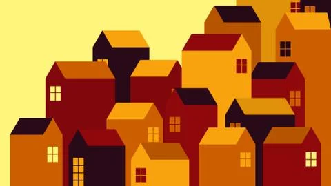 Twilight village Stock Illustration