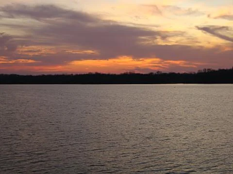 Twilight At Water's Edge Stock Photos