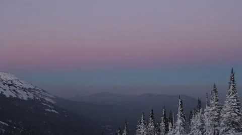 Twilight in the Winter Mountains Stock Footage 67554694