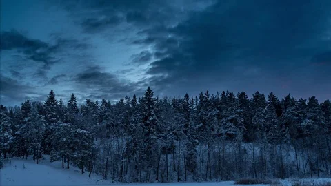 TwilightTimelapse Winter in Sweden Stock Footage